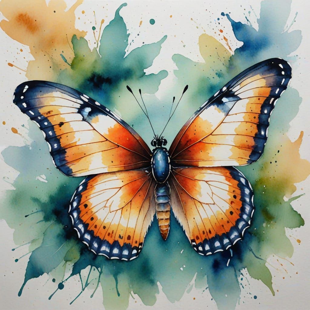 Light watercolour butterfly