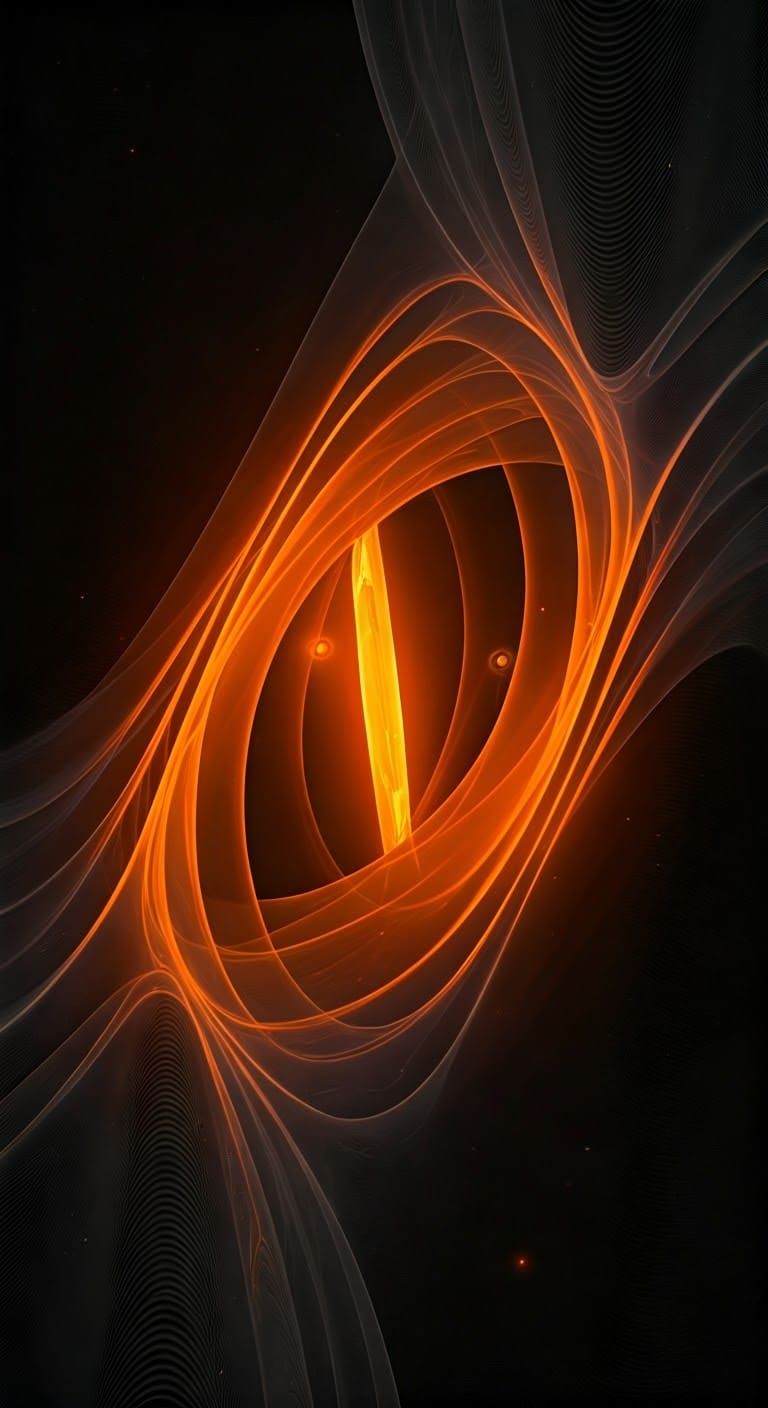 Ethereal Orange Shapes in Abstract Expressionism Style