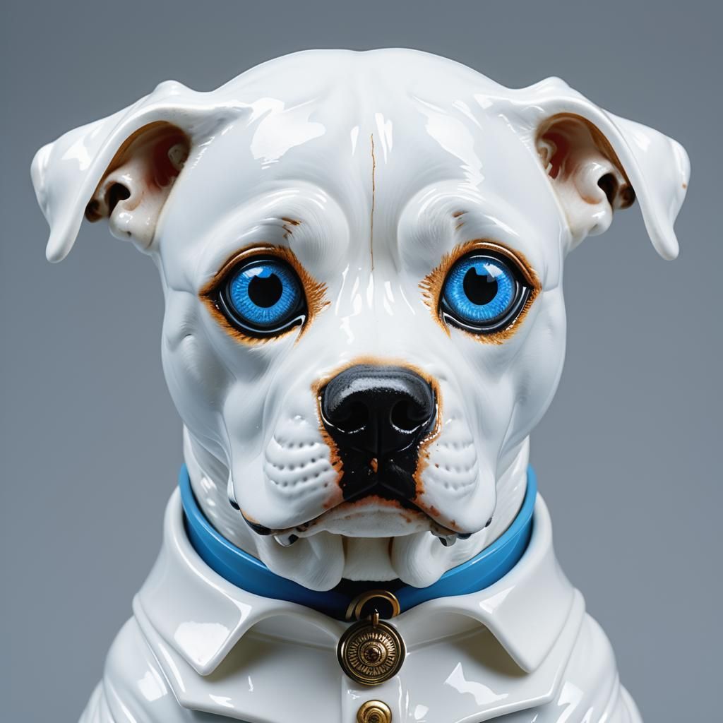 Majestic Staffordshire Bull Terrier in Regal Attire