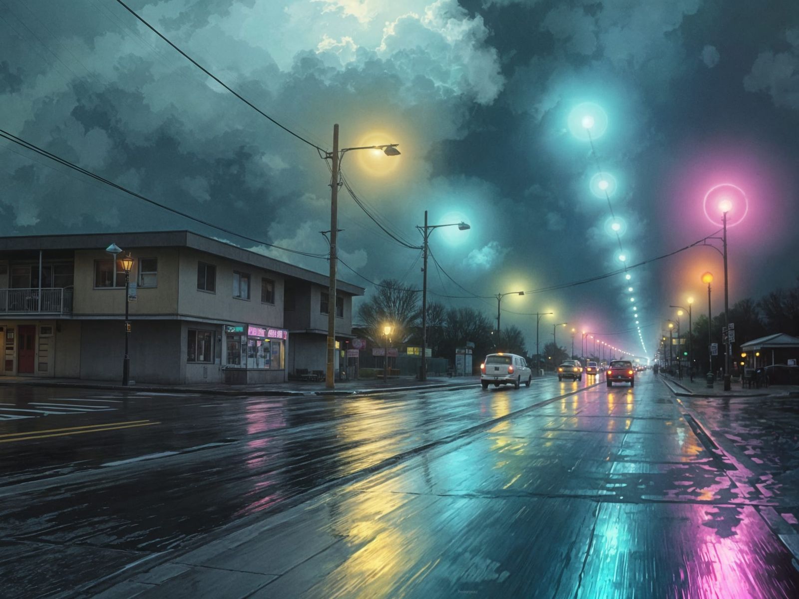 Whirling Pastel Hues in a Midcentury Storm