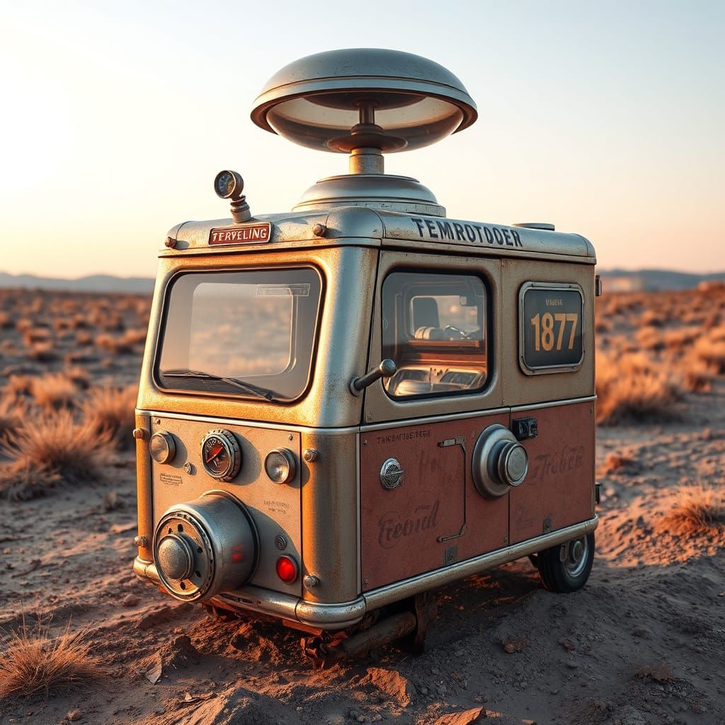 Steampunk Time Machine with Glowing Coils