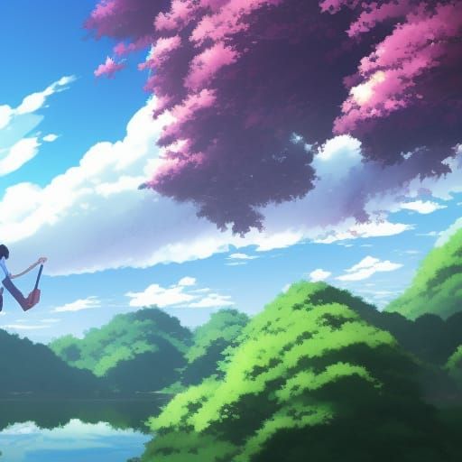 Anime Key Visual in Studio Ghibli Style