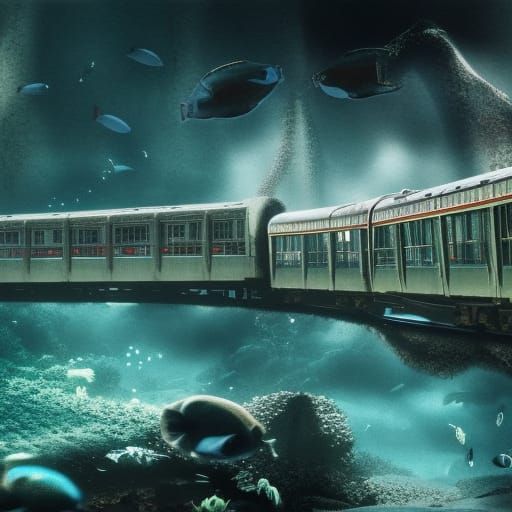 Underwater Train in Epic Digital Matte Painting