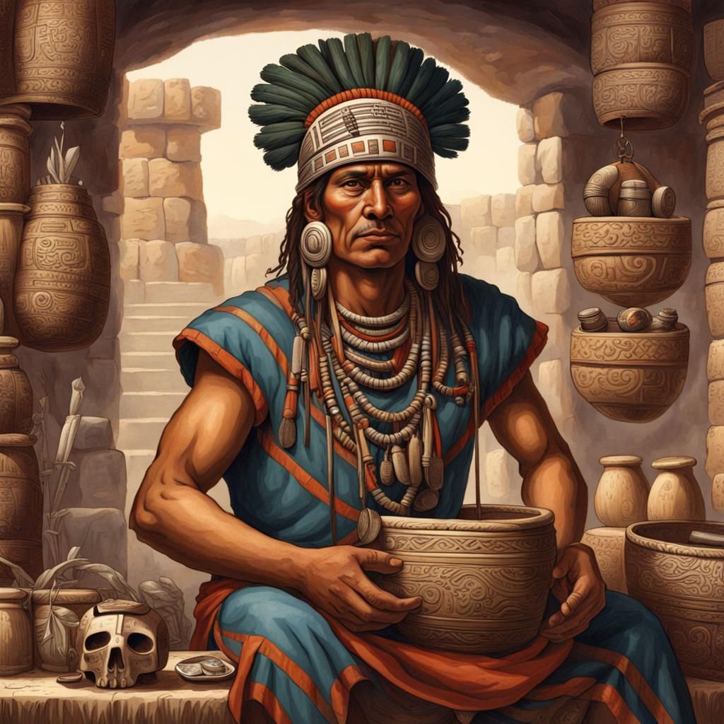 Aztec Merchant in Classical Age Detail