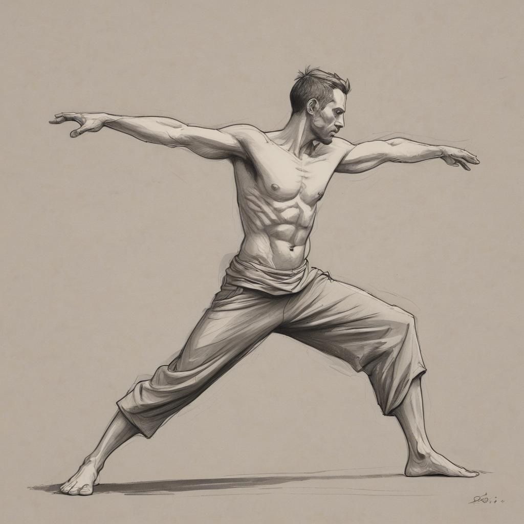 Dynamic Yogi: Expressive Croquis-Style Character Study