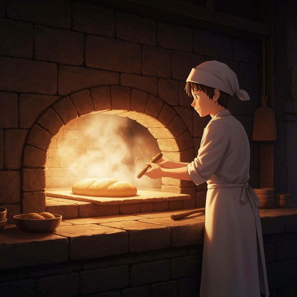 Italian Baker in Smoky Studio Ghibli Anime Style