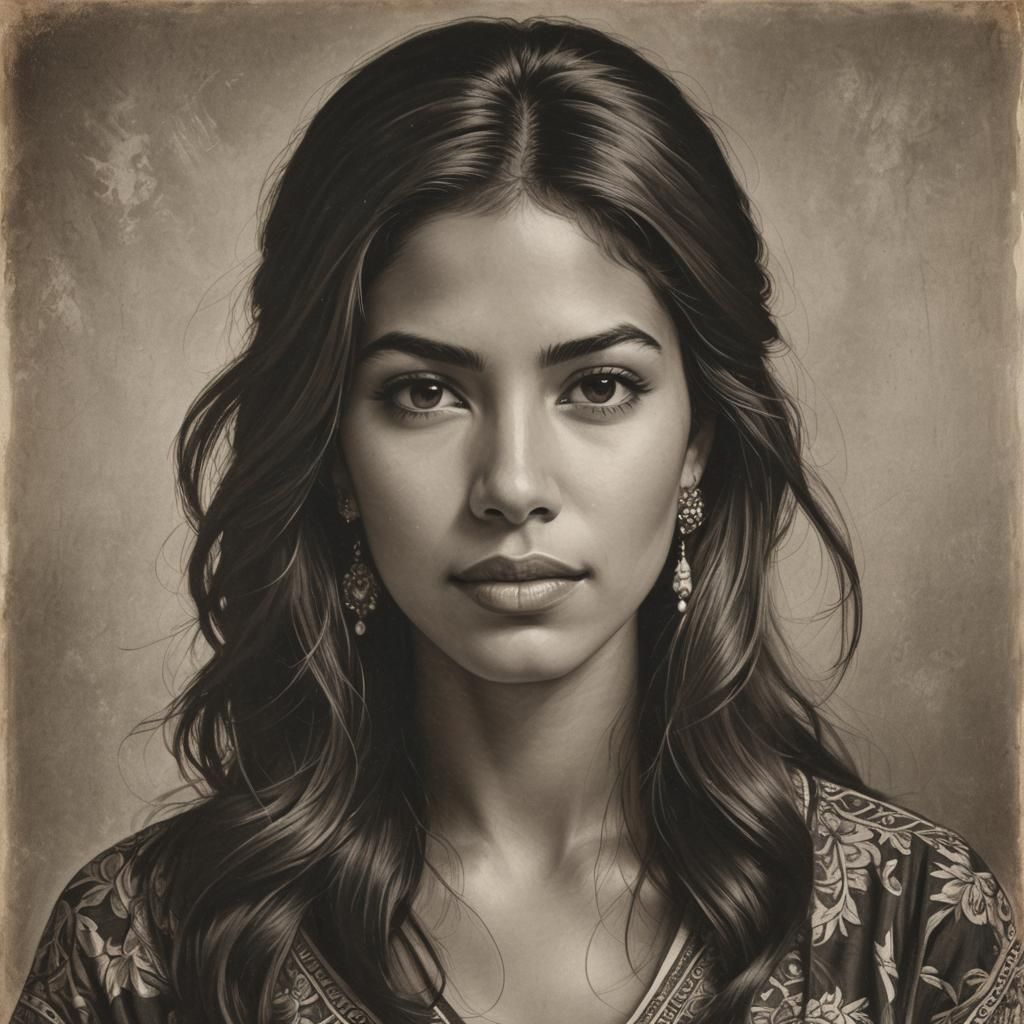 Portrait of a Beautiful Hispanic Woman