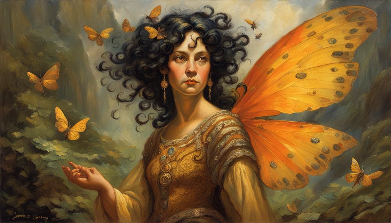 Fairy Woman Portrait in Oil Painting Style