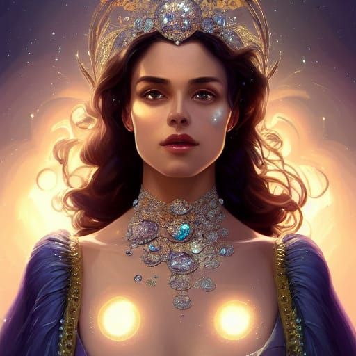 Queen of Gems: Sparkling Diamond Portrait