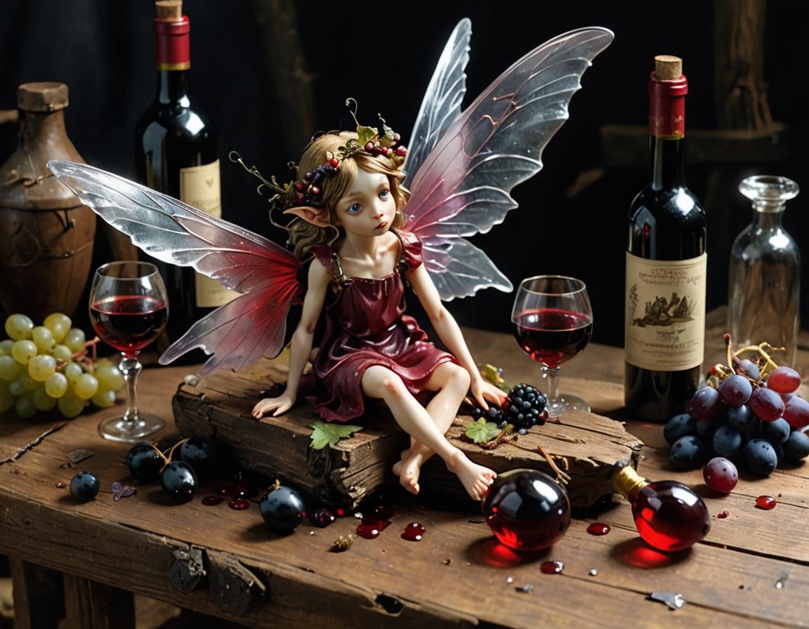 Intoxicated Fairy in Moody, Fantastical Scene