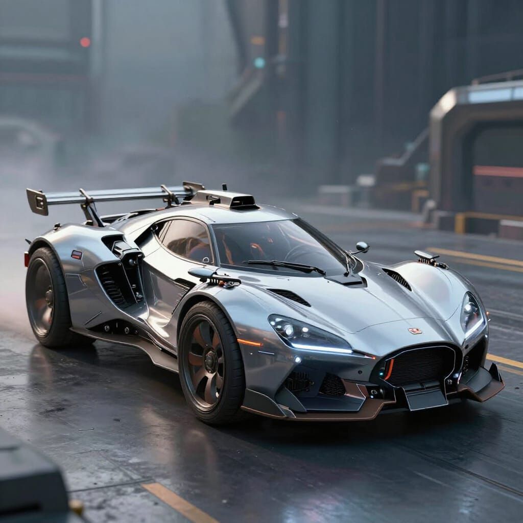 Cyberpunk Time Travel Car Death Machine in Cinematic Sci-Fi ...