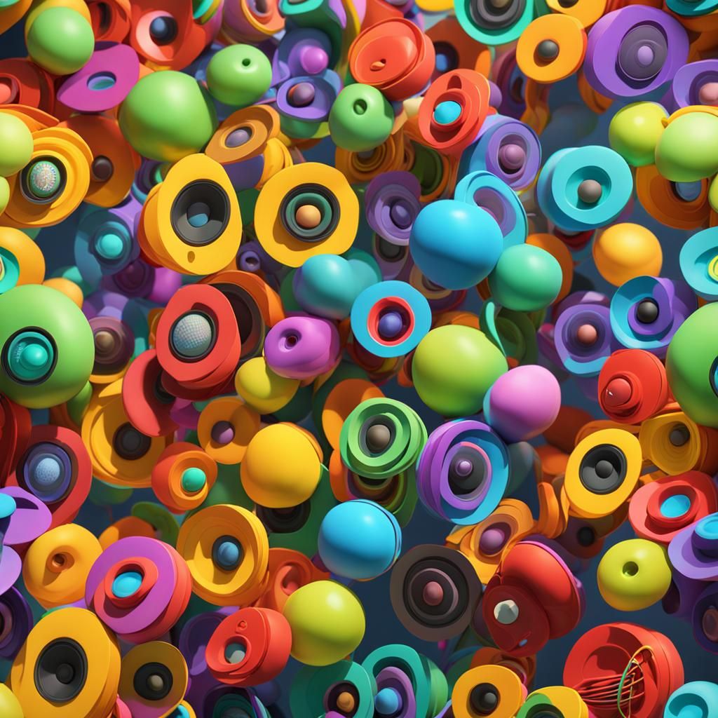 Musical Scores in Bright 3D Digital Art