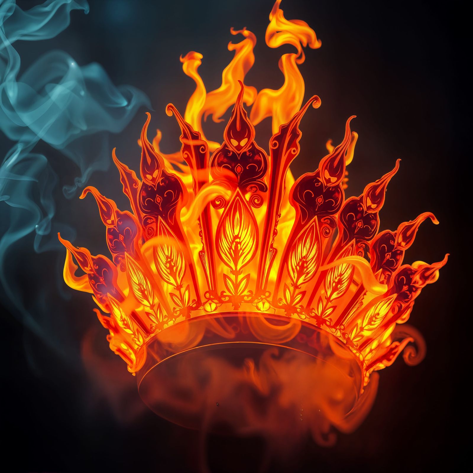 Fiery Silhouette of a Royal Indian Crown
