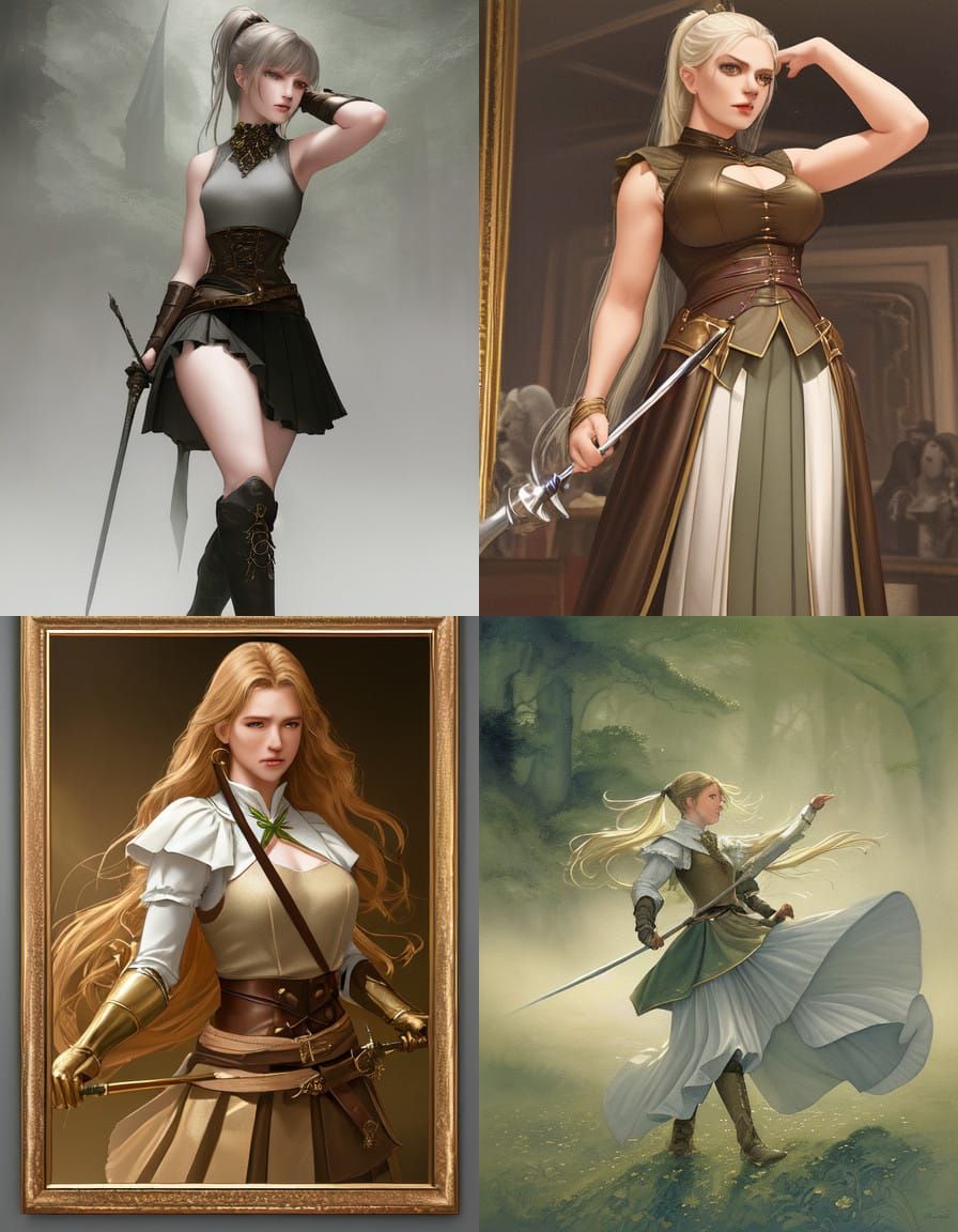 Irish Beauty in Elegant Armor Wears a Distressed Expression