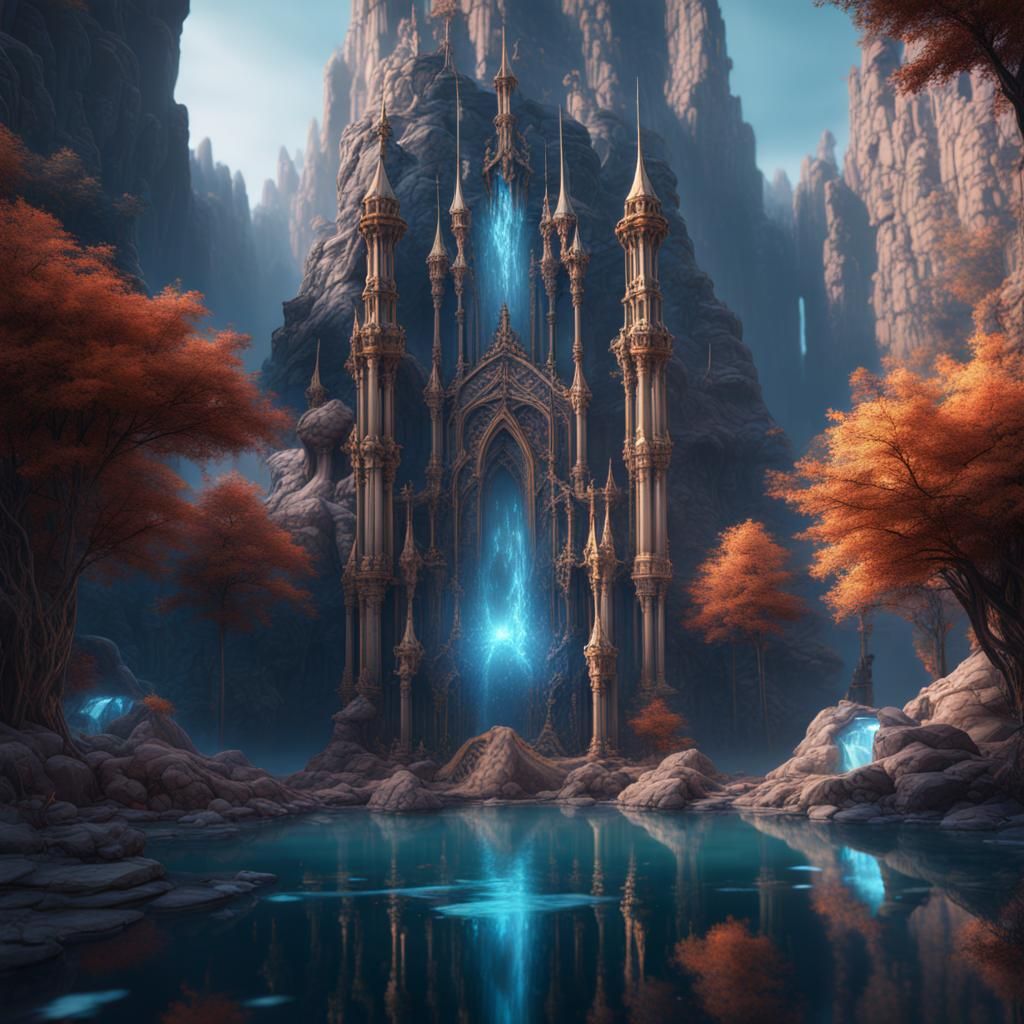 Fantastical Crystal Formation in Detailed Matte Painting