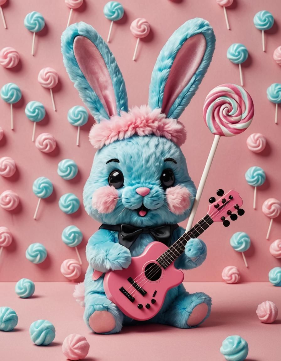 Candy Rabbit Plays Lollipop Guitar