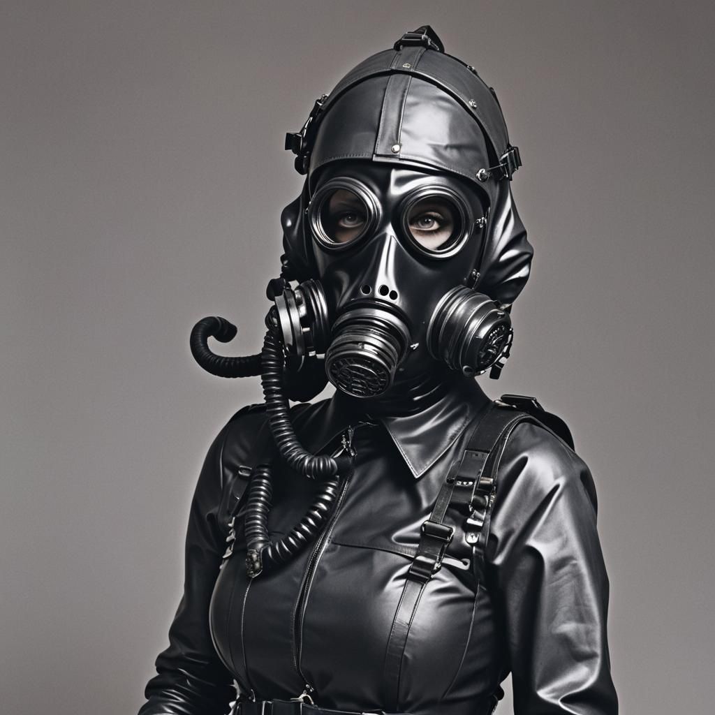 Figure in Latex and Gas Mask
