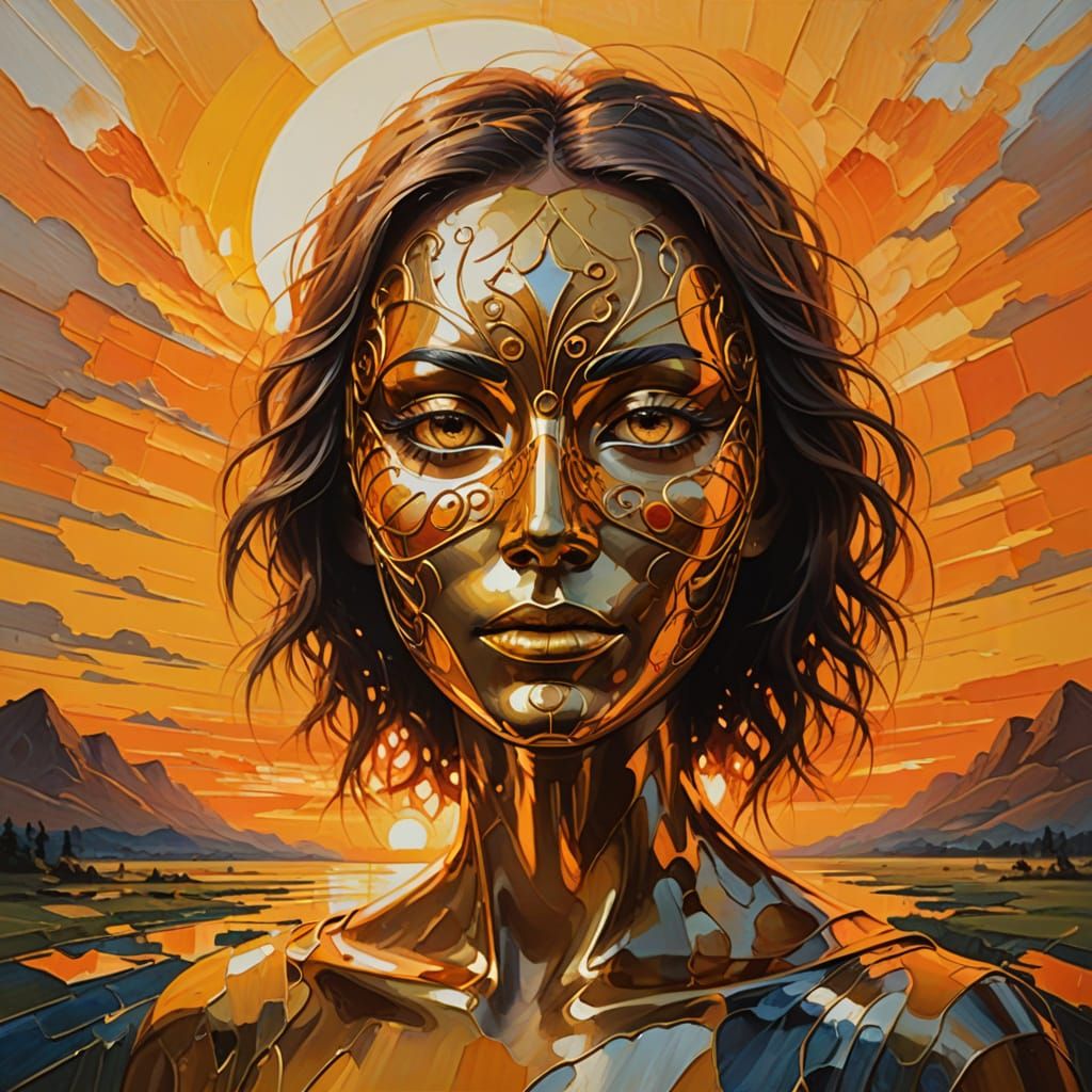 Ethereal Abstract Portrait in Golden Light