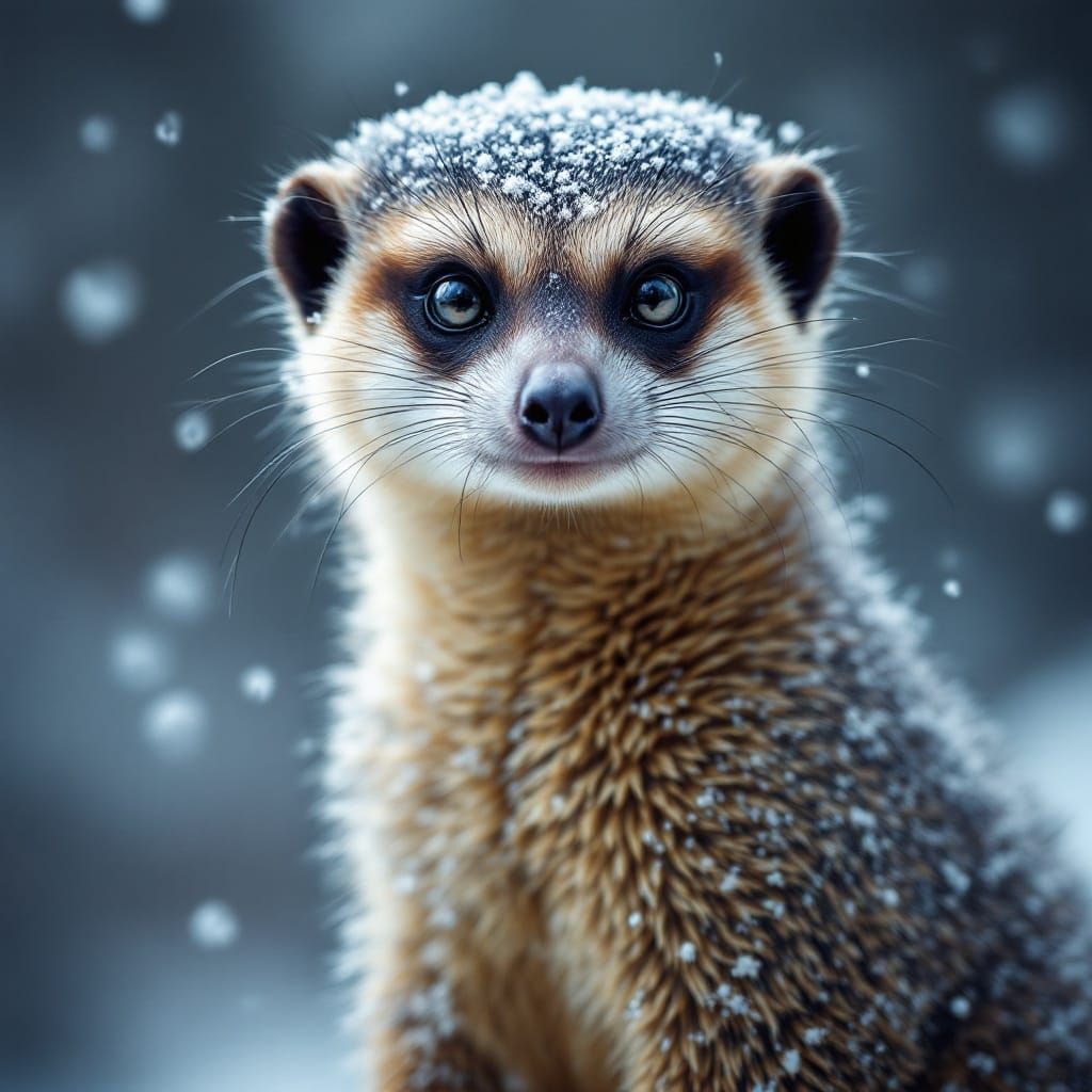 Snowy Suricata in Winter Wonderland