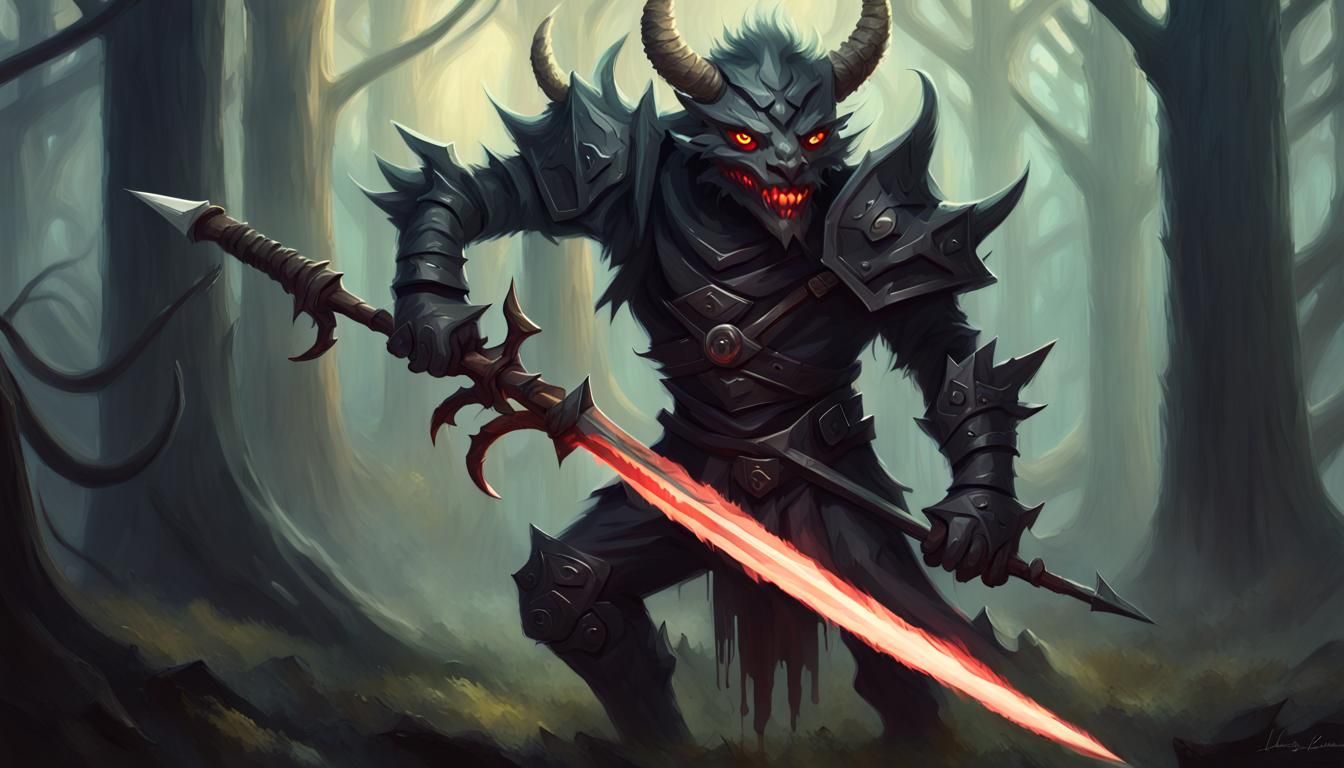 Ethereal Kobold Warrior in Black Armor