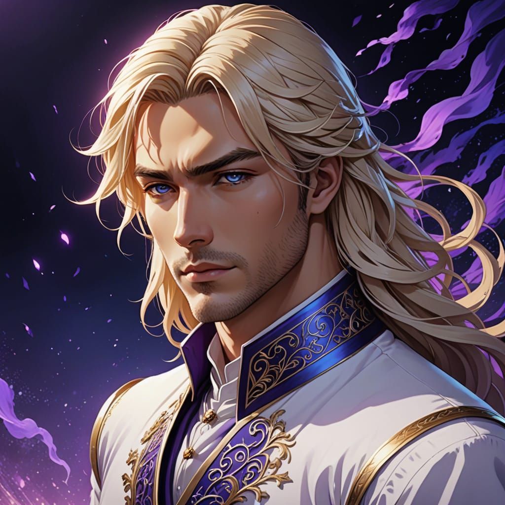 Elegant Anime Portrait in Medieval Setting