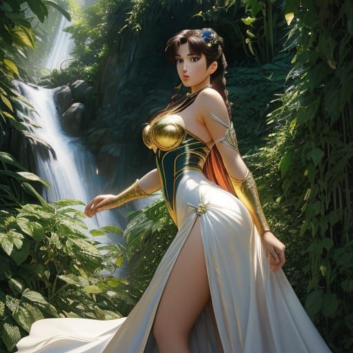 Sailor Moon in Art Nouveau Industrial Garden