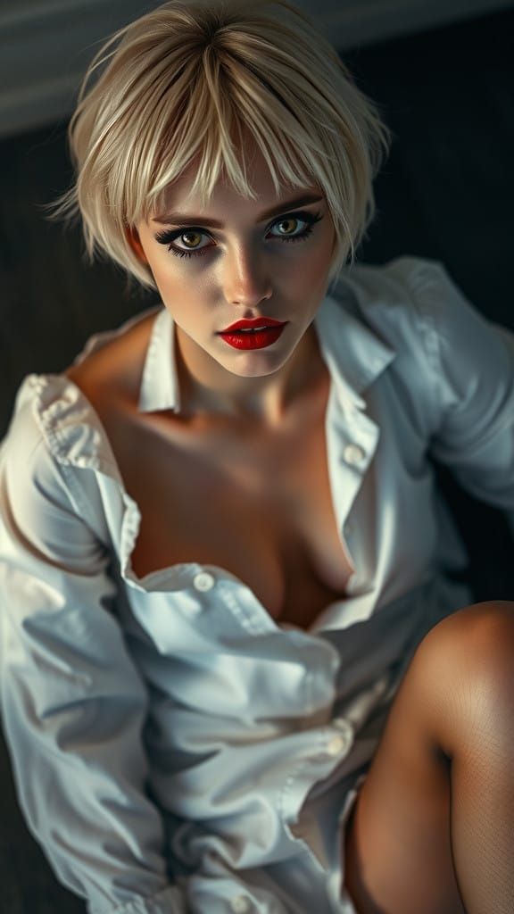 Ethereal Gothic Beauty in Moody, Atmospheric Light