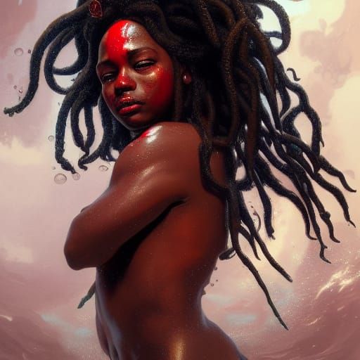 Detailed Mermaid Portrait in Dynamic Lighting