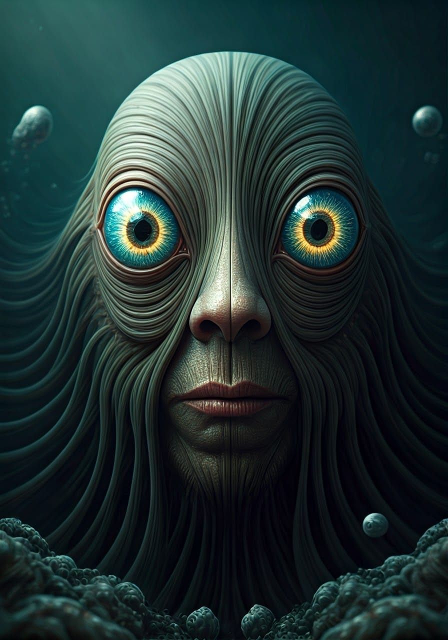 Surreal Creatures With Sea Glass Eyes in Netherworld