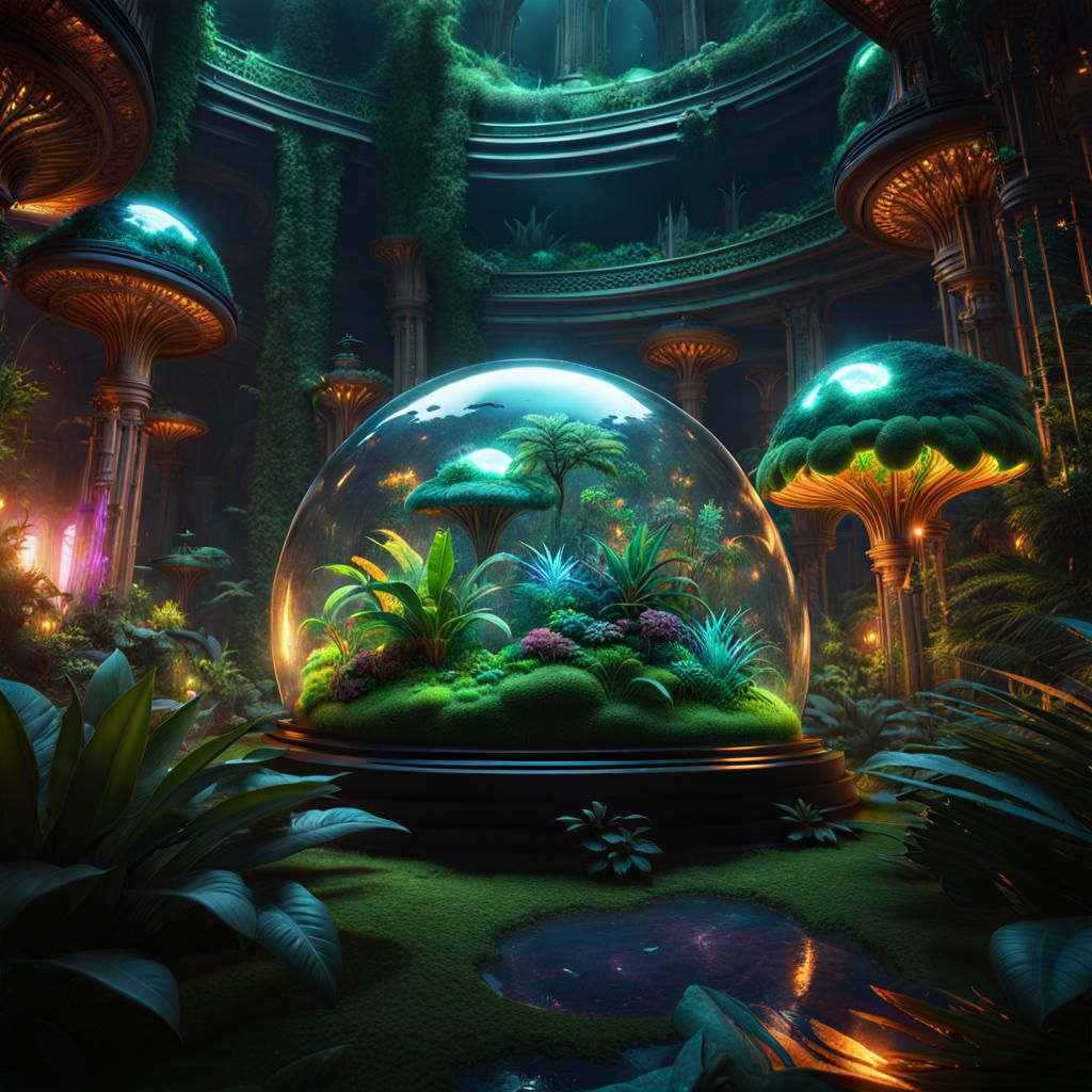 Alien Jungle World Inside Crystal Dome
