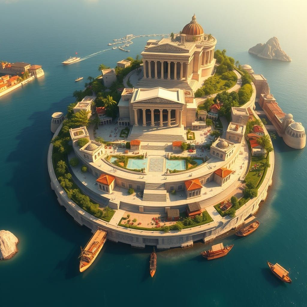 Epic Ancient Greek Island City of Atlantis