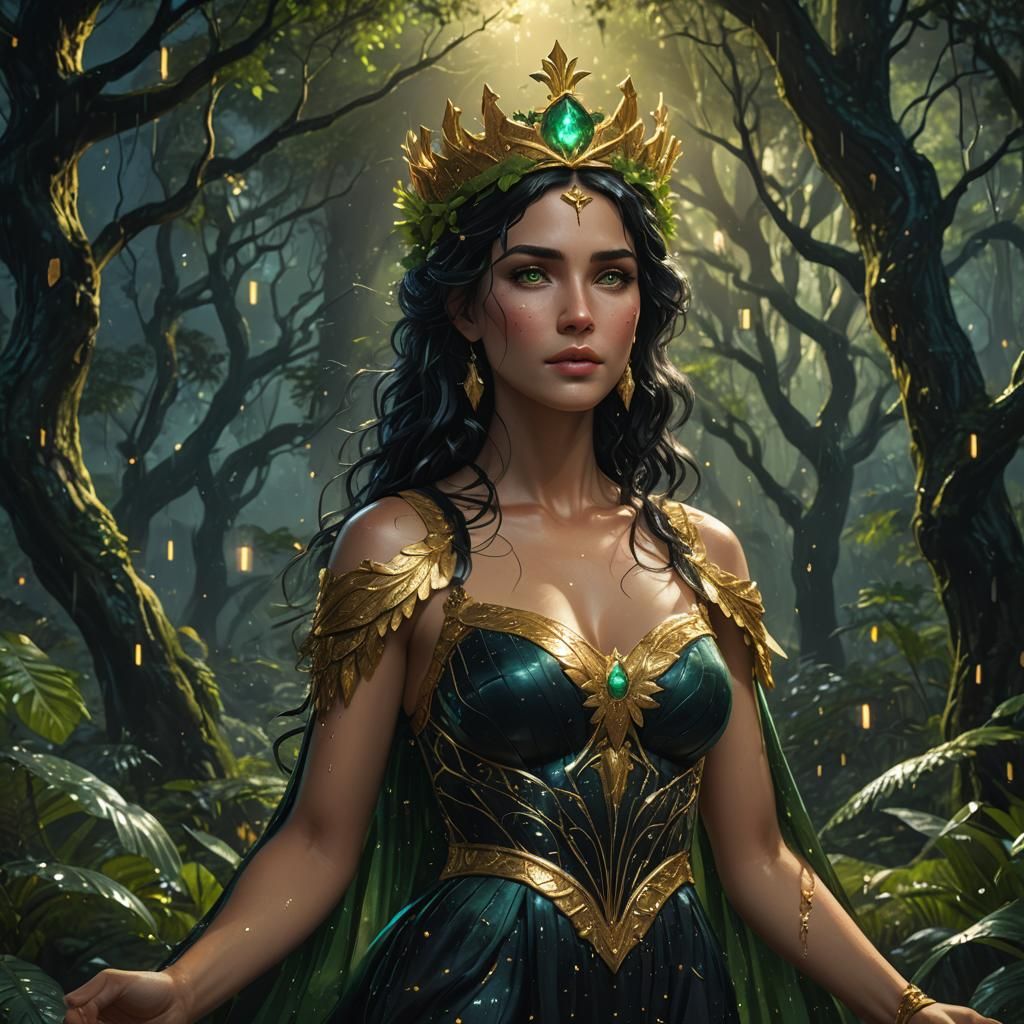 Aphrodite in Rainforest: Fantasy Concept Art