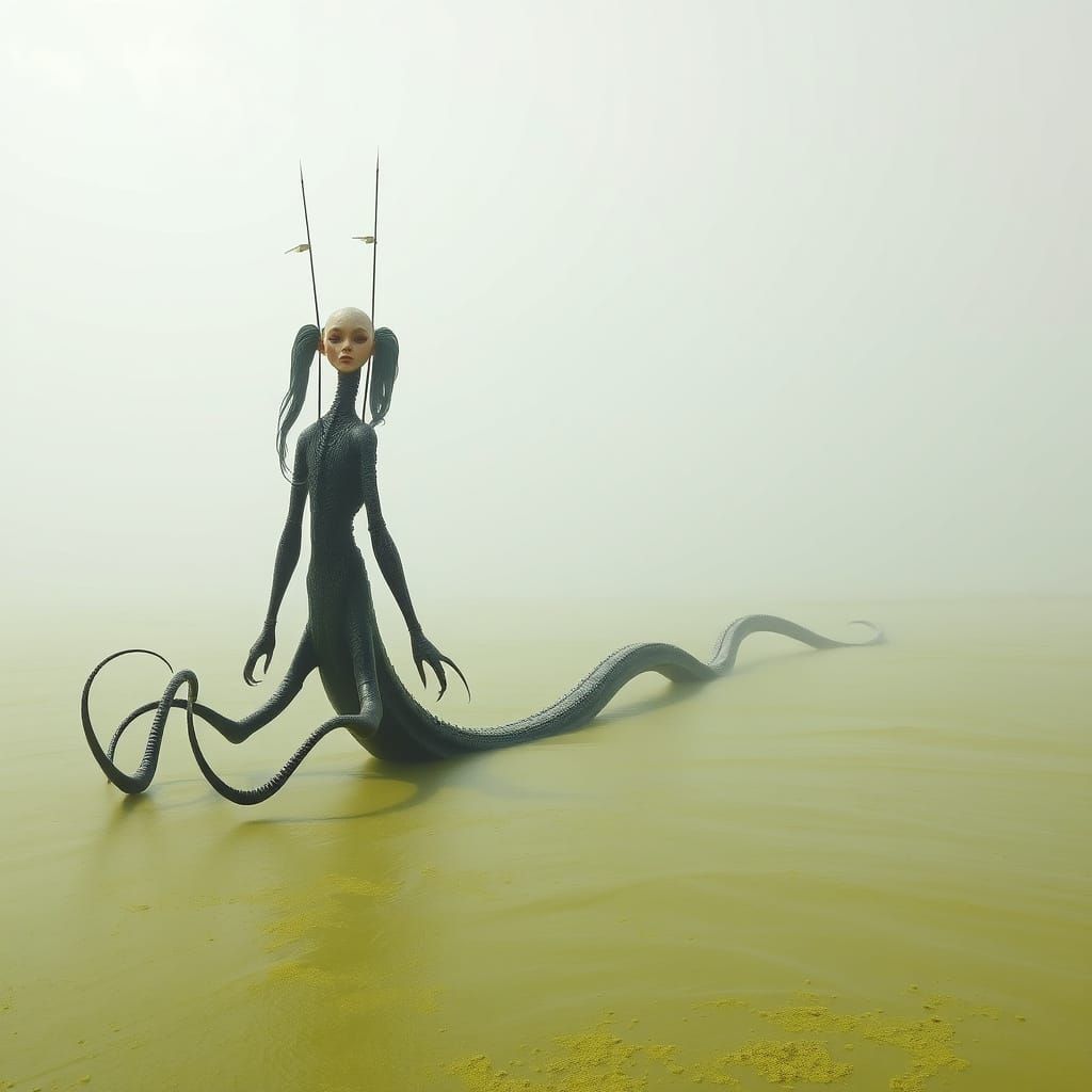 Enchanting Swamp Siren with Twisted Tentacles