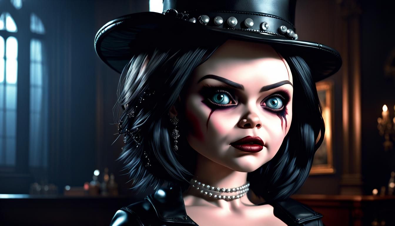 Gothic Illustration of Tiffany from Bride of Chucky