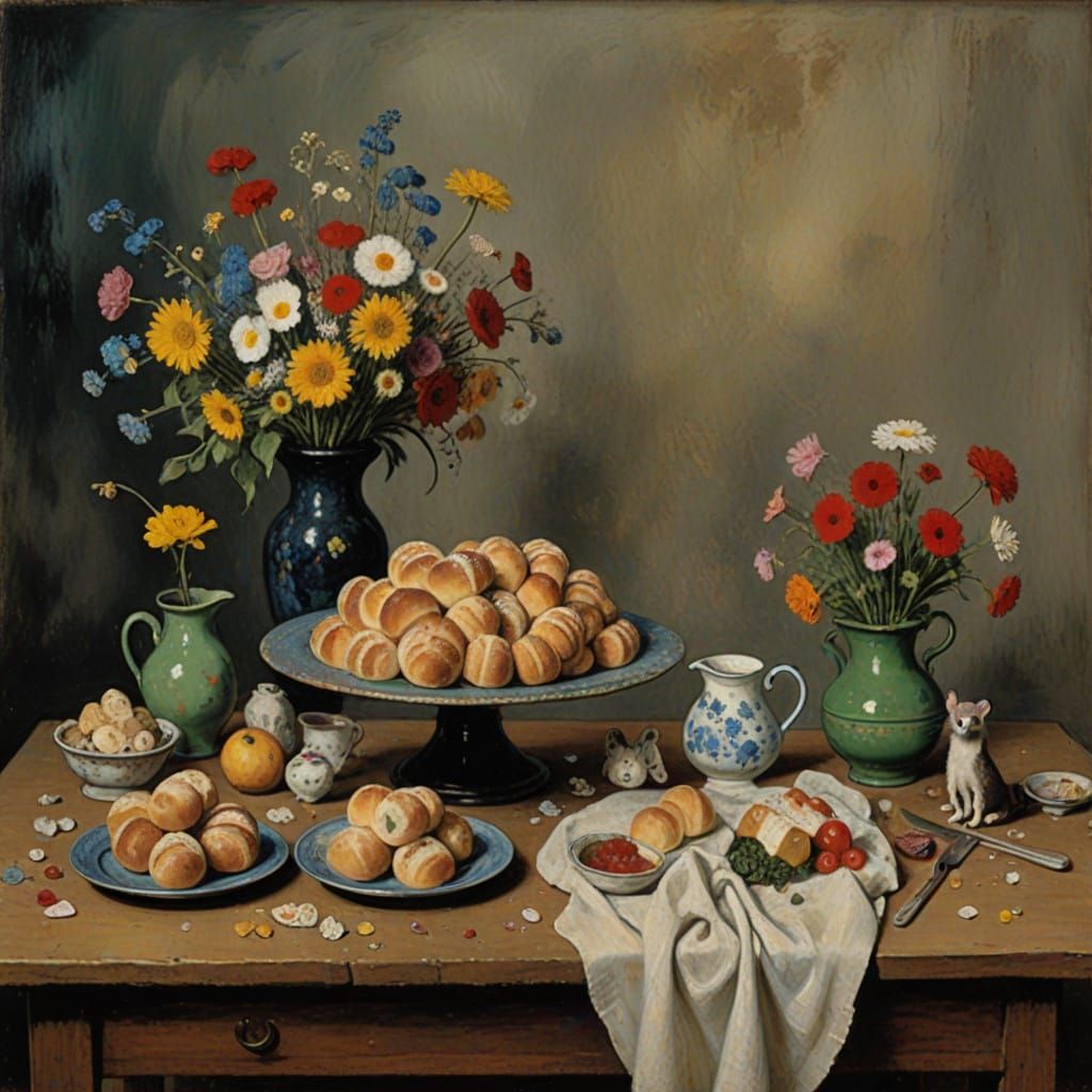 Whimsical Still Life with Eerily Furious Mouse