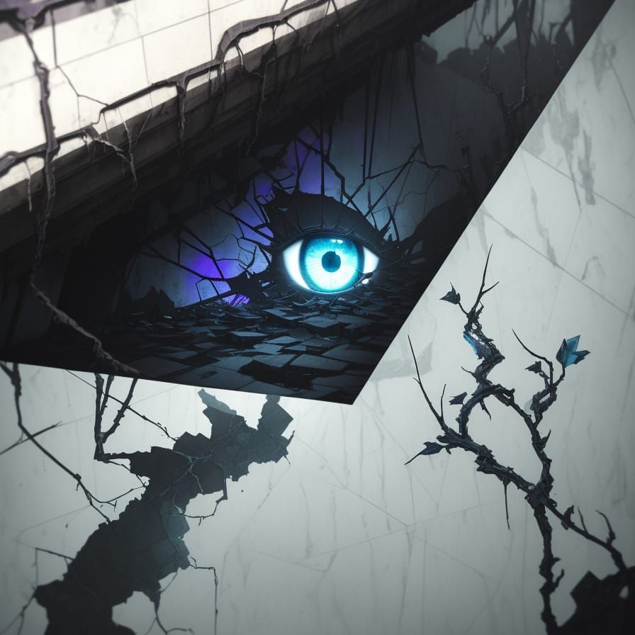 Glitchcore Alleyway with Eerie Entities