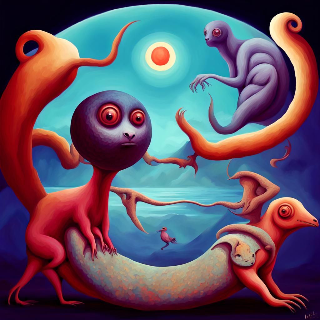 Surreal Animals in Peca Art Style