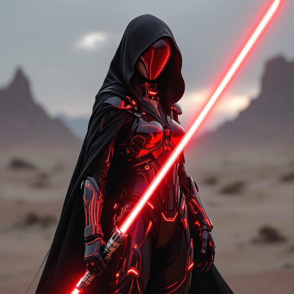 Female Warrior in Sci-Fantasy Desert Armor, Inspired by Syd ...