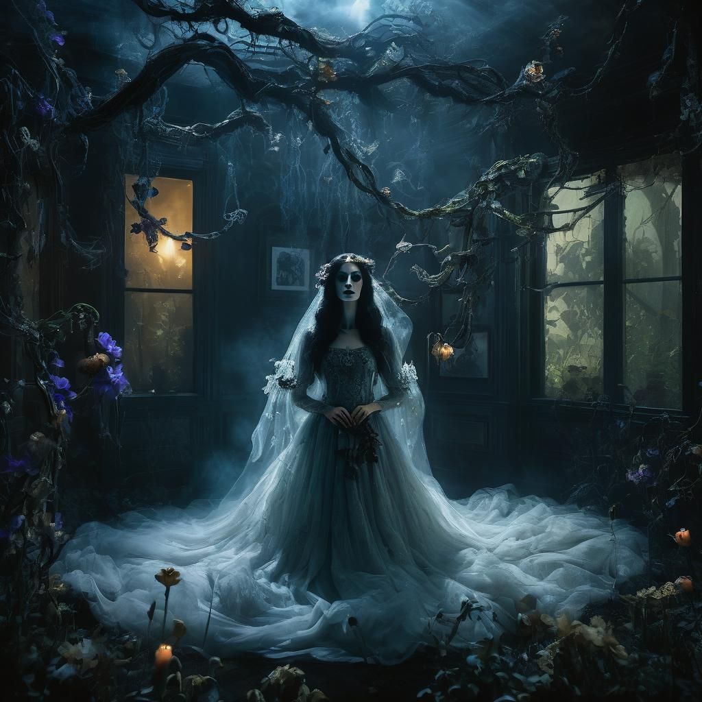 Ghost Girl in Haunted House: Surrealist Photography