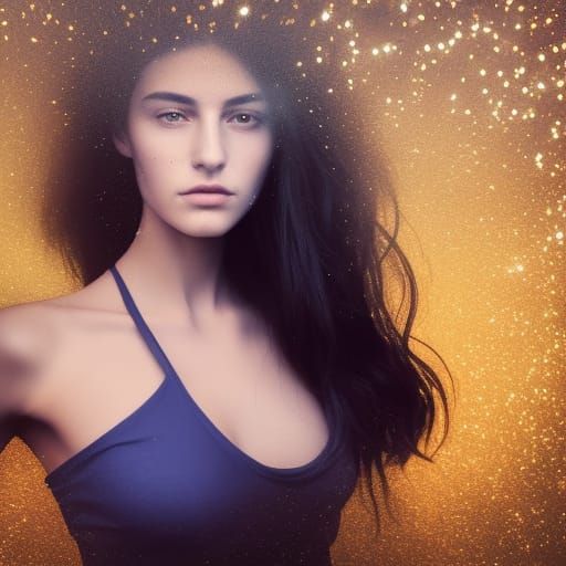 Glamorous Model at Disco in 3D Digital Art