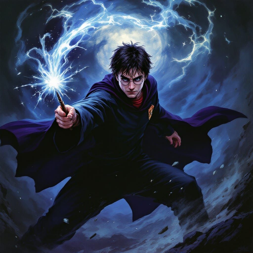 Wizardly Patronus in Elegant Fantasy Style