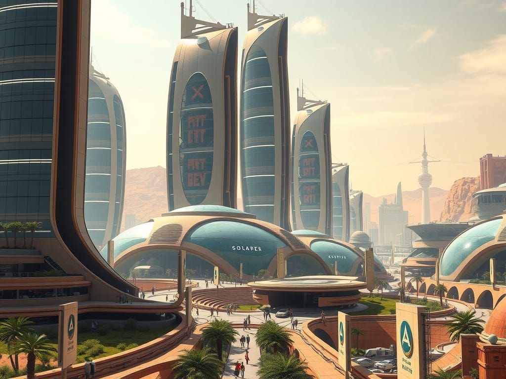 Solarpunk Mars City of the Future