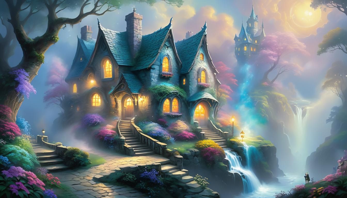 Ethereal Cat Fantasy Adventure Book Cover Design