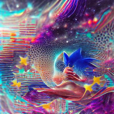 Holographic Cosmic Sonic Illustration in Mixed Media