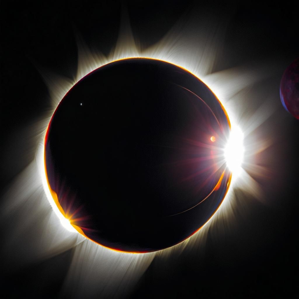 Dramatic Solar Eclipse with Black Backdrop