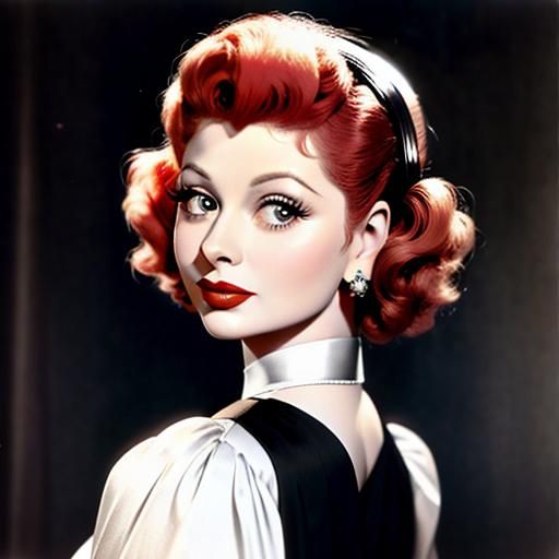 Young Lucille Ball Portrait, 1940s Style