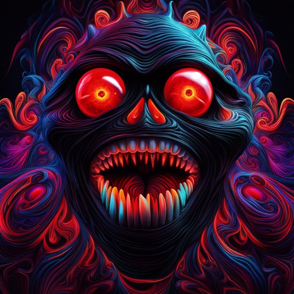 A cool black ghost on steroids working out hyperreslistic, a dramatic rage screaming face hyperrealism, neon glowing red...