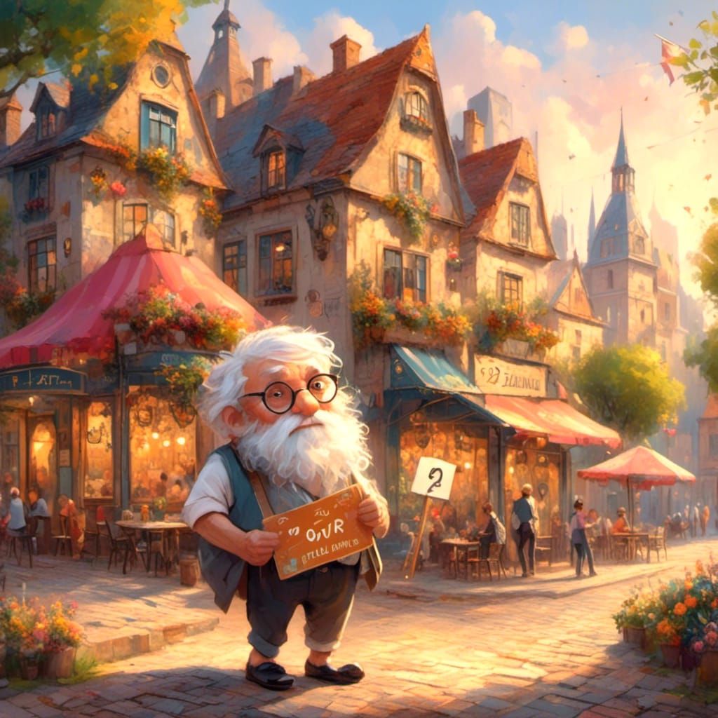 Funny Old Man in Tutu Oil Painting