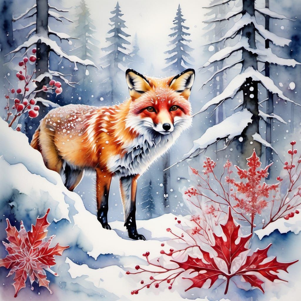 Fox in snow