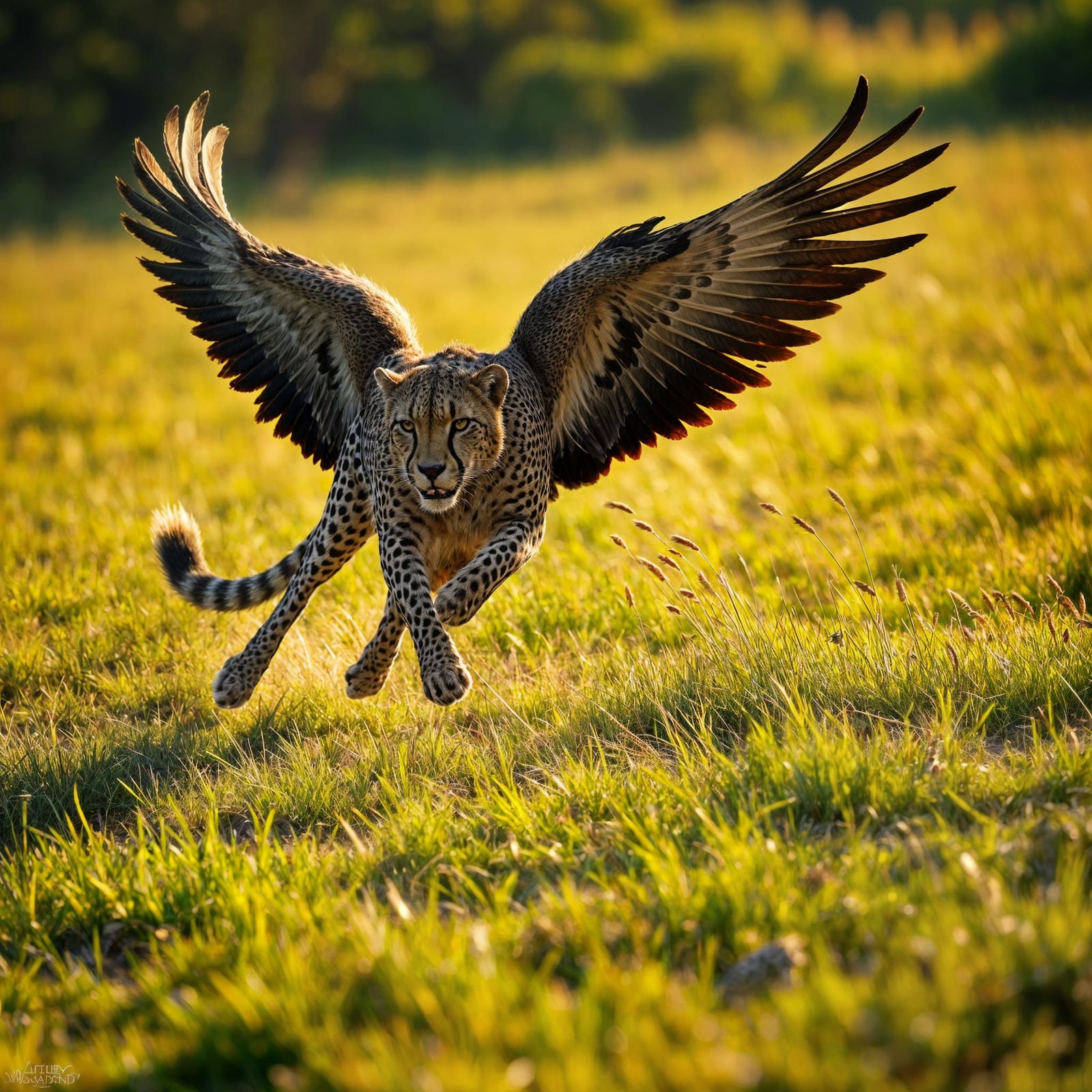 Winged Cheetah Chase: A Photorealistic Fantasy